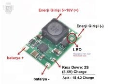 TP5100 1S(4.2V) & 2S(8.4V) Lityum Batarya Şarj Devresi