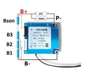 XR 16S 30A LiFePO4  Balanslı BMS