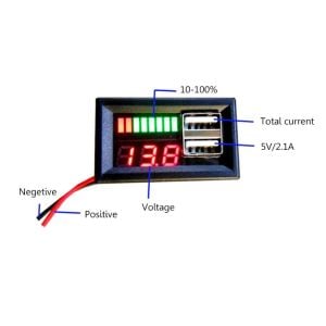 12V Akü Voltmetresi USB Çıkışlı