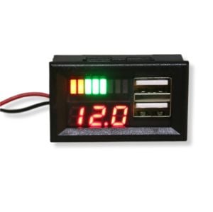 12V Akü Voltmetresi USB Çıkışlı