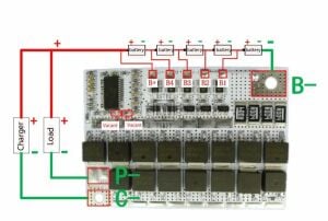 5S 100A 21V Balanslı Lityum Batarya BMS (Beyaz PCB)