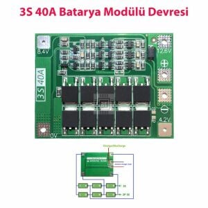 3S 40A 12.6V Lityum Batarya BMS (Balanssız)
