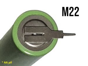 M22 Şekilli Nikel (AA ve AAA, CR piller için küçük form) (10gr)