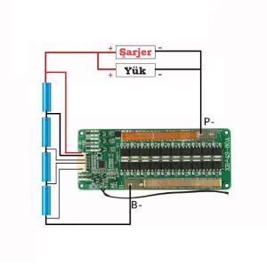 XR 4S 50A 16.8V (200A pik) Balanslı Lityum Batarya BMS