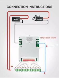 TDT 4S-10S Arası Destekli 40A Balanslı Lityum Batarya BMS
