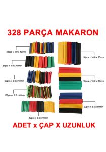 328 Parça Makaron Seti Daralan Makaron Kablo Koruyucu Yalıtım
