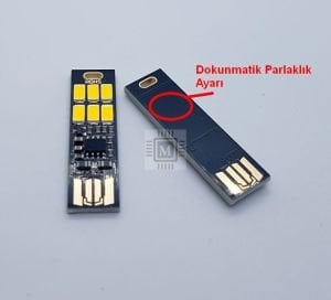 DOKUNMATİK PARLAKLIK AYARLI - GÜN IŞIĞI (SARI) USB LED IŞILDAK