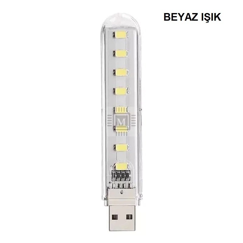 MELTIS 8 LEDLİ USB LED STICK AYDINLATMA - Beyaz Işık