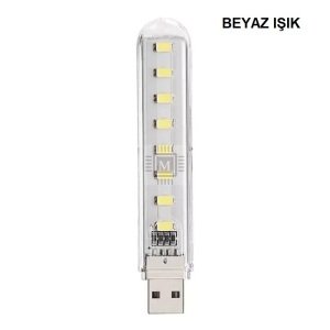 MELTIS 8 LEDLİ USB LED STICK AYDINLATMA - Beyaz Işık