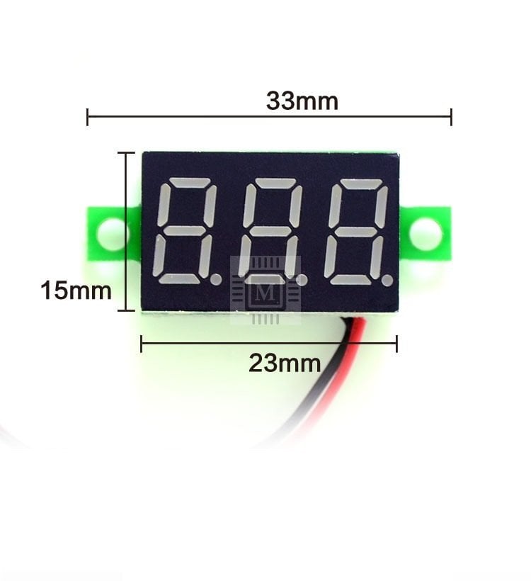 2 Kablolu 4.5V - 30V DC Dijital Voltmetre - 0.36''