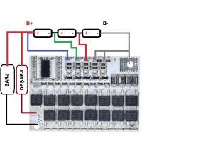 3S 100A  LiFePO4 Balanslı BMS (9,6V - 10,8V) (Beyaz PCB)