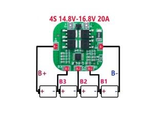 4S 20A (16,8V) Kare Tip Robot Süpürge Lion BMS (HXYP-4S-BM20)