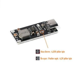 Type C 1S 3A Lityum Pil Şarj Devresi  (4.2-4.35 pil uyumlu)