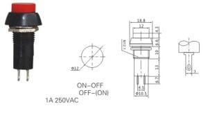 KALICILI 12 MM 2 PİN PLASTİK BUTON