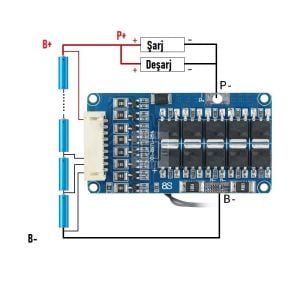 XR 8S 25A LiFePO4 Balanslı BMS