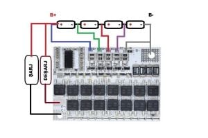 4S 100A LiFePO4 Balanslı BMS (Beyaz PCB)