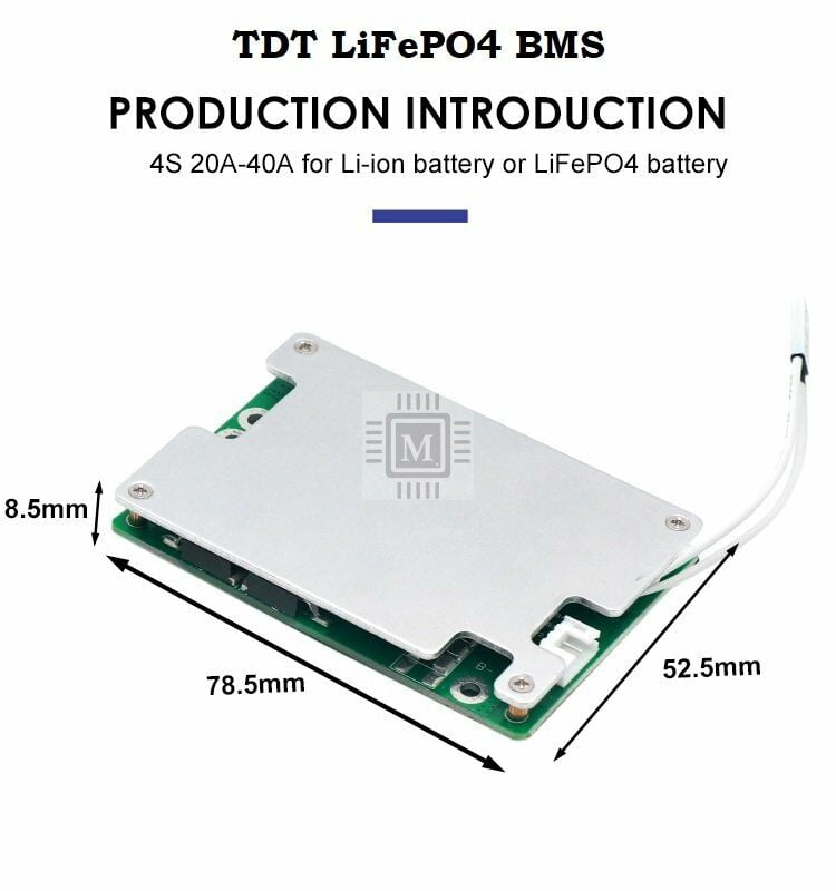TDT 4S 40A Balanslı LiFePO4 Batarya BMS
