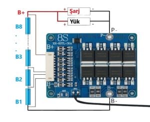 XR 8S 40A LiFEPO4 Balanslı BMS