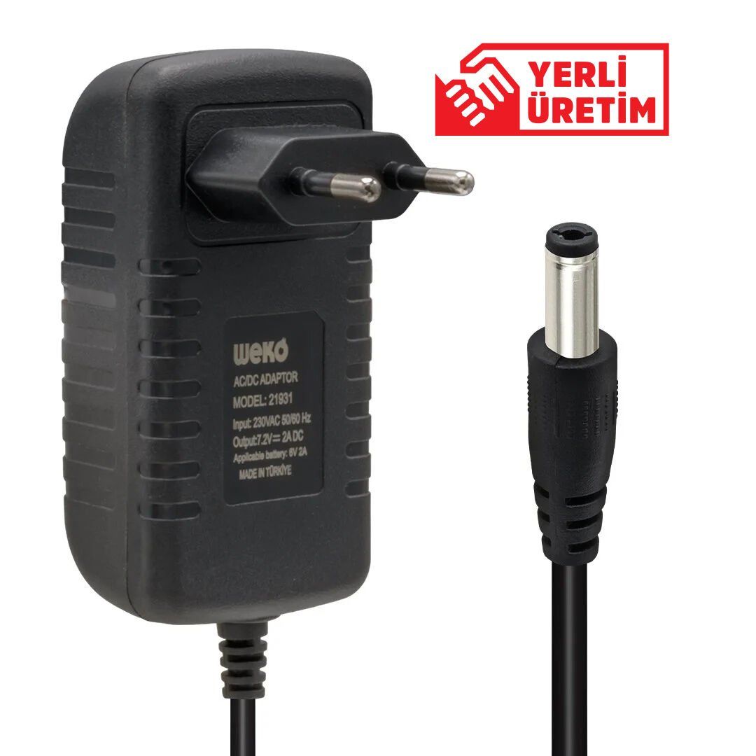 2S 2A 7.2V LiFePO4 Şarjer 5,5x2,5mm Uçlu Priz Tipi