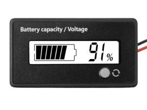 LCD Batarya Kapasite / Voltaj Göstergesi 12-84V Lion / LiFePO4 / Akü için Beyaz Led - Tek Butonlu