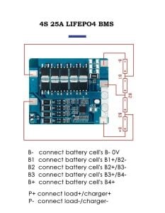 TDT 4S 25A Balanslı LiFePO4 Batarya BMS
